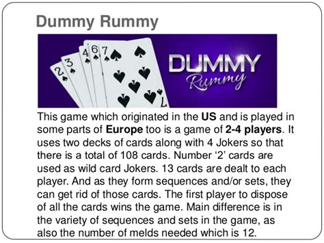 dummy rummy rules|can you rummy yourself.